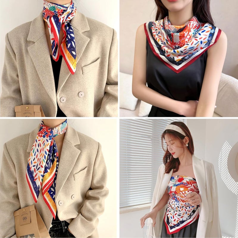 vimate Head Scarf for Women Hair 27'' Square Satin Silk Feeling Bnadana Neck Scarf Handbag Accessories Etc - Image 4